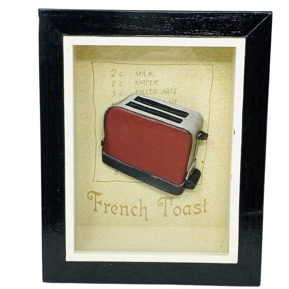 Kitchen Wall Art 3D Black Red Stove Toaster Shadow Boxes Decor Arister 2004 - Picture 3 of 8